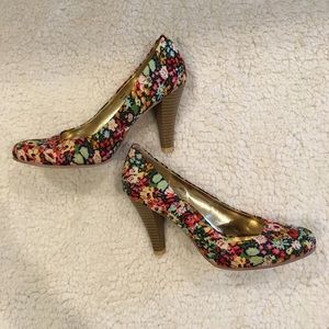 Flower Print Heels